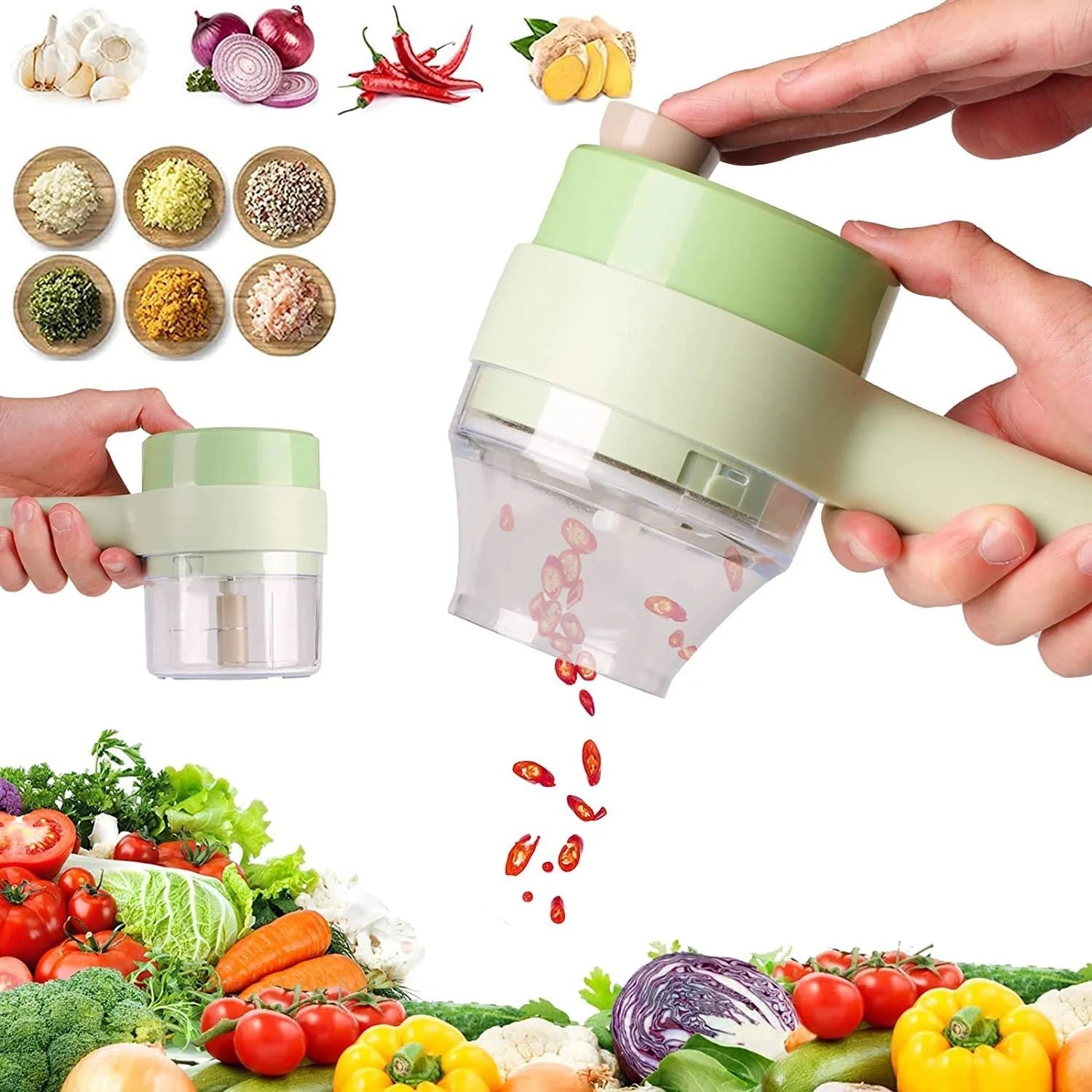 Handheld Electric Chopper Vegetable Cutter Set Food Chopper Multifunction