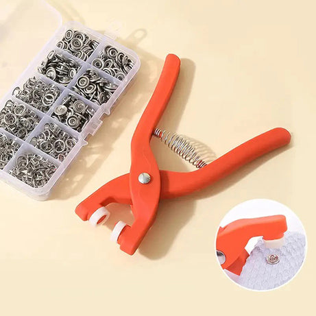 Metal Snap Button Set With Hand Pressure Plier