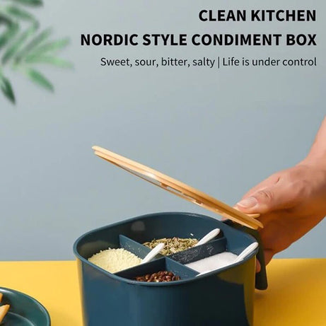 Modern Spice Kit 1000ml - 4 Grid Spice Jar