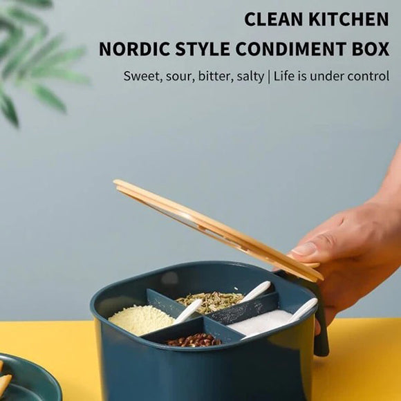 Modern Spice Kit 1000ml - 4 Grid Spice Jar