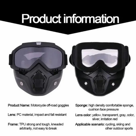 Motorcycle Helmet Mask, Windproof Motorcycle Riding Goggles