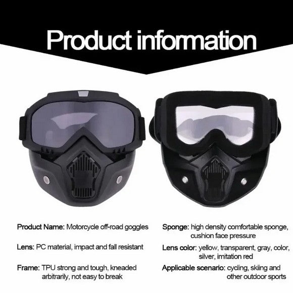 Motorcycle Helmet Mask, Windproof Motorcycle Riding Goggles