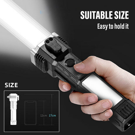Multi-Function Emergency Hammer Flashlight
