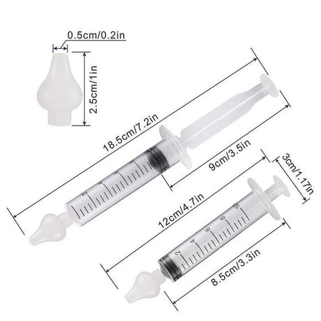Nasal Syringe for Baby - 2PCS - Safe Silicon Baby Nasal Aspirator