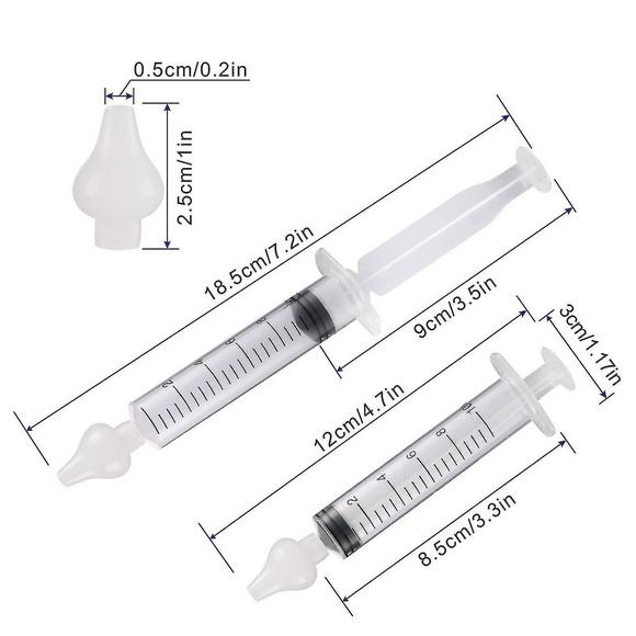 Nasal Syringe for Baby - 2PCS - Safe Silicon Baby Nasal Aspirator
