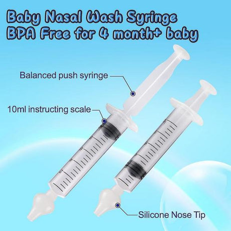 Nasal Syringe for Baby - 2PCS - Safe Silicon Baby Nasal Aspirator
