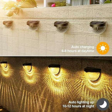Pack Of 4 Waterproof Solar LED Wall Light Outdoor