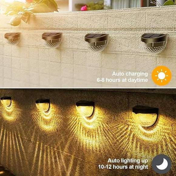 Pack Of 4 Waterproof Solar LED Wall Light Outdoor
