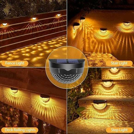 Pack Of 4 Waterproof Solar LED Wall Light Outdoor