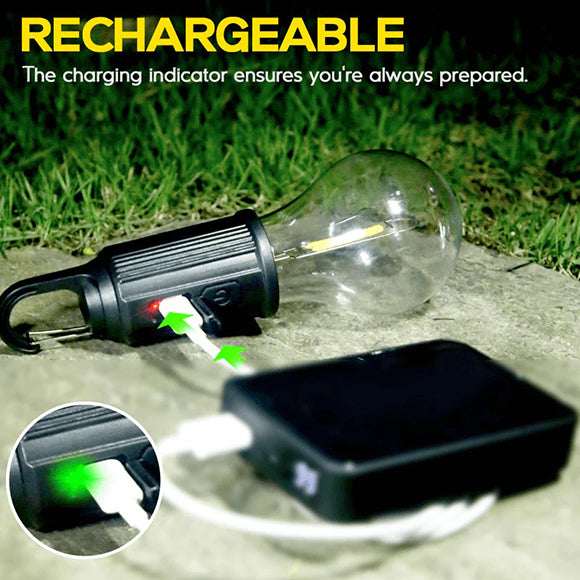 Rechargeable Hanging Bulb Light With 3 Modes