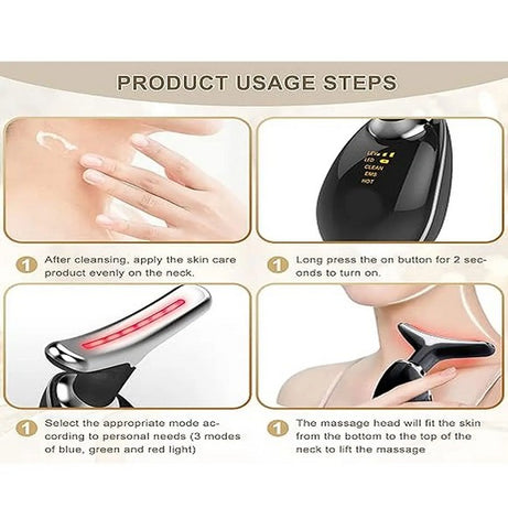 Rechargeable LED Facial Massager for Face & Neck