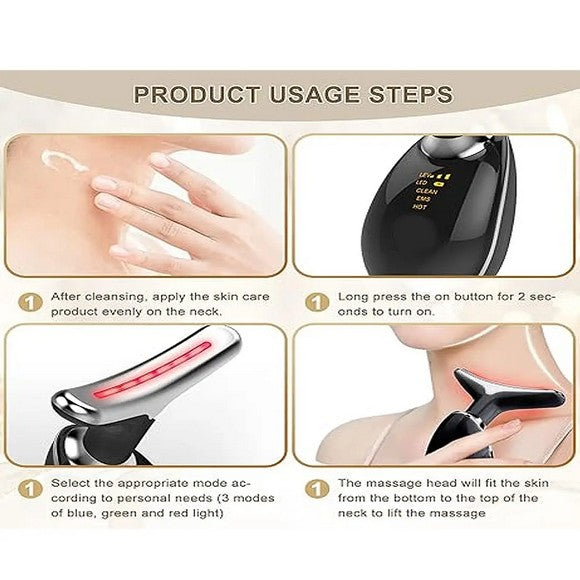 Rechargeable LED Facial Massager for Face & Neck