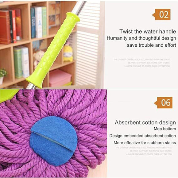 Self Wringing Twist Mop, Microfiber Squeeze Mop