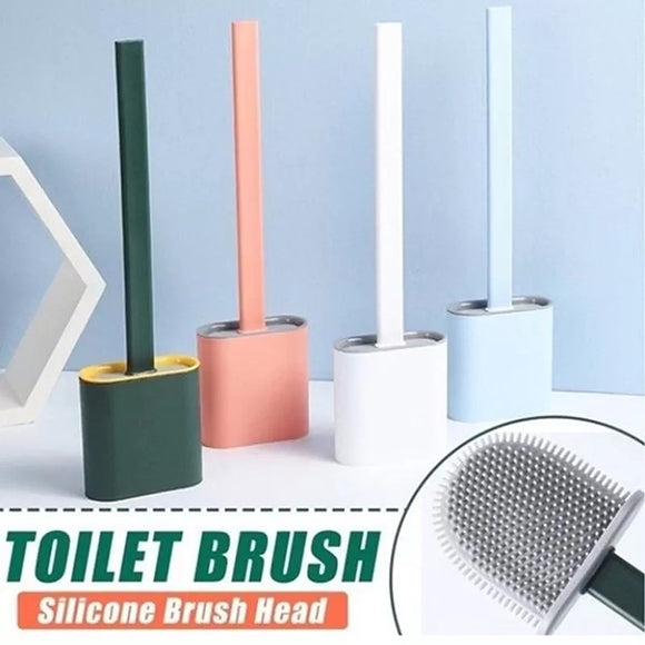 Pack of 2 Silicone Toilet Brush & Holder