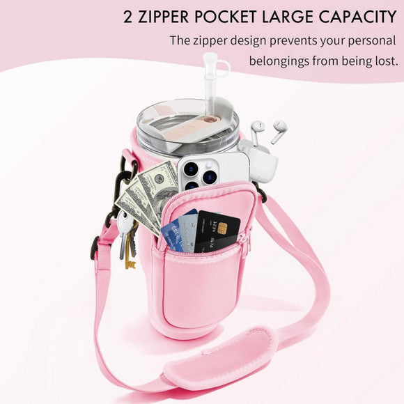 Tumbler Carrier Bag With Mobile Phone Pocket