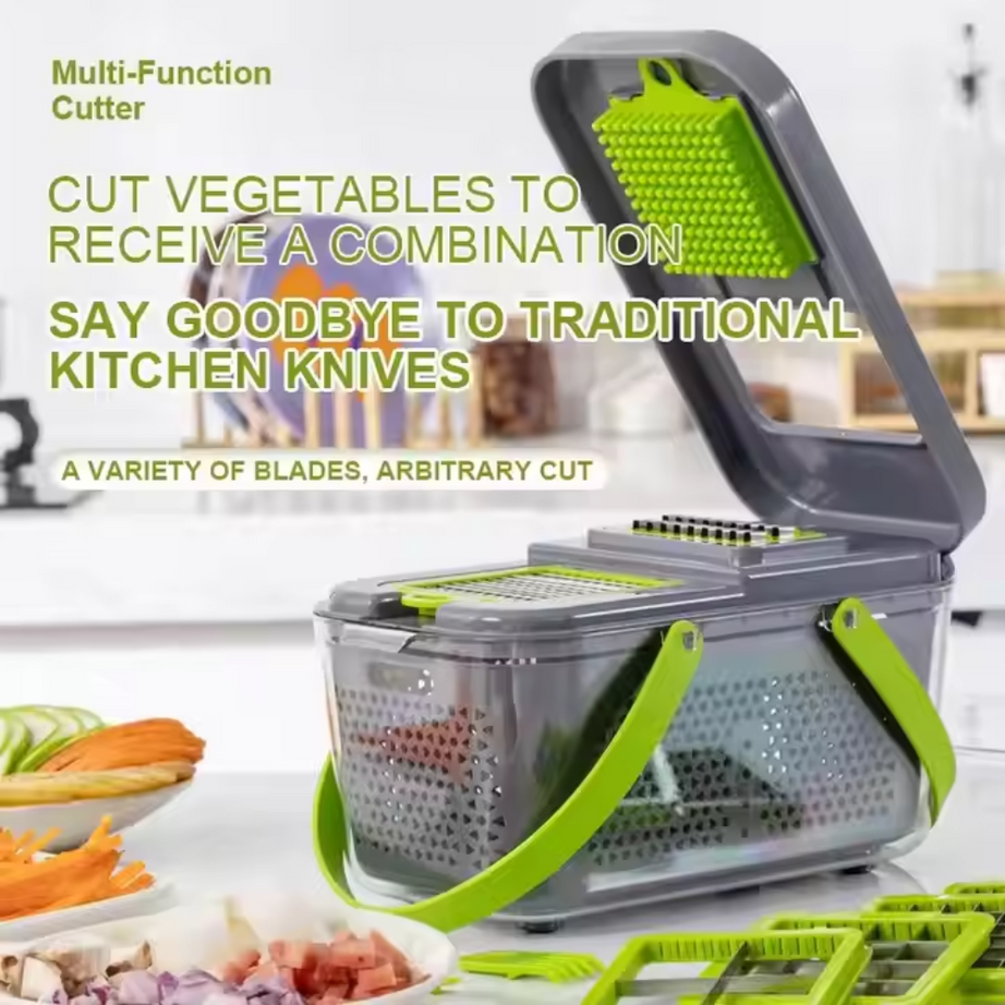 22-in-1 Vegetable Chopper – 13 Blades, Large Capacity & Durable