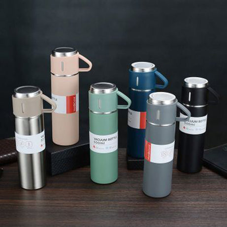 Vacuum Flask Set Stainless Steel Drinking Metal Water Bottle Gift High Quality Vacuum Flask Bottle - 500ml