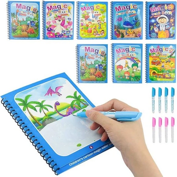 Pack of 3 Water Coloring Books for Toddlers, Water Painting Book for Toddlers, Paint with Water Book