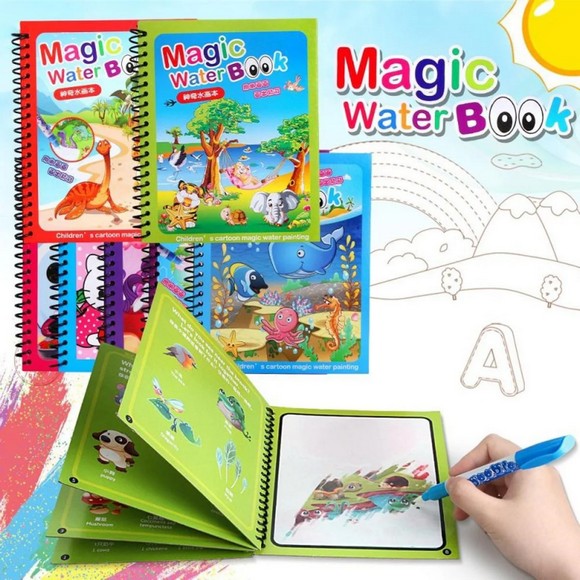 Pack of 3 Water Coloring Books for Toddlers, Water Painting Book for Toddlers, Paint with Water Book