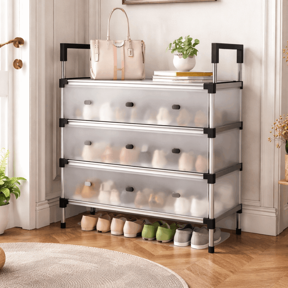 Multilayer Dustproof Shoes Rack – Spacious & Durable Organizer