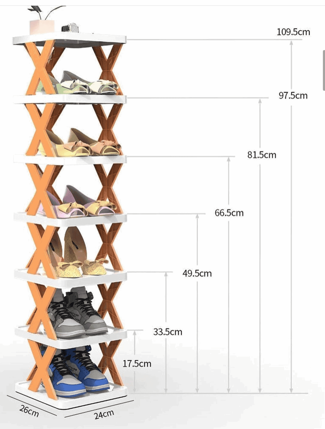 Foldable X Shape Shoe Rack