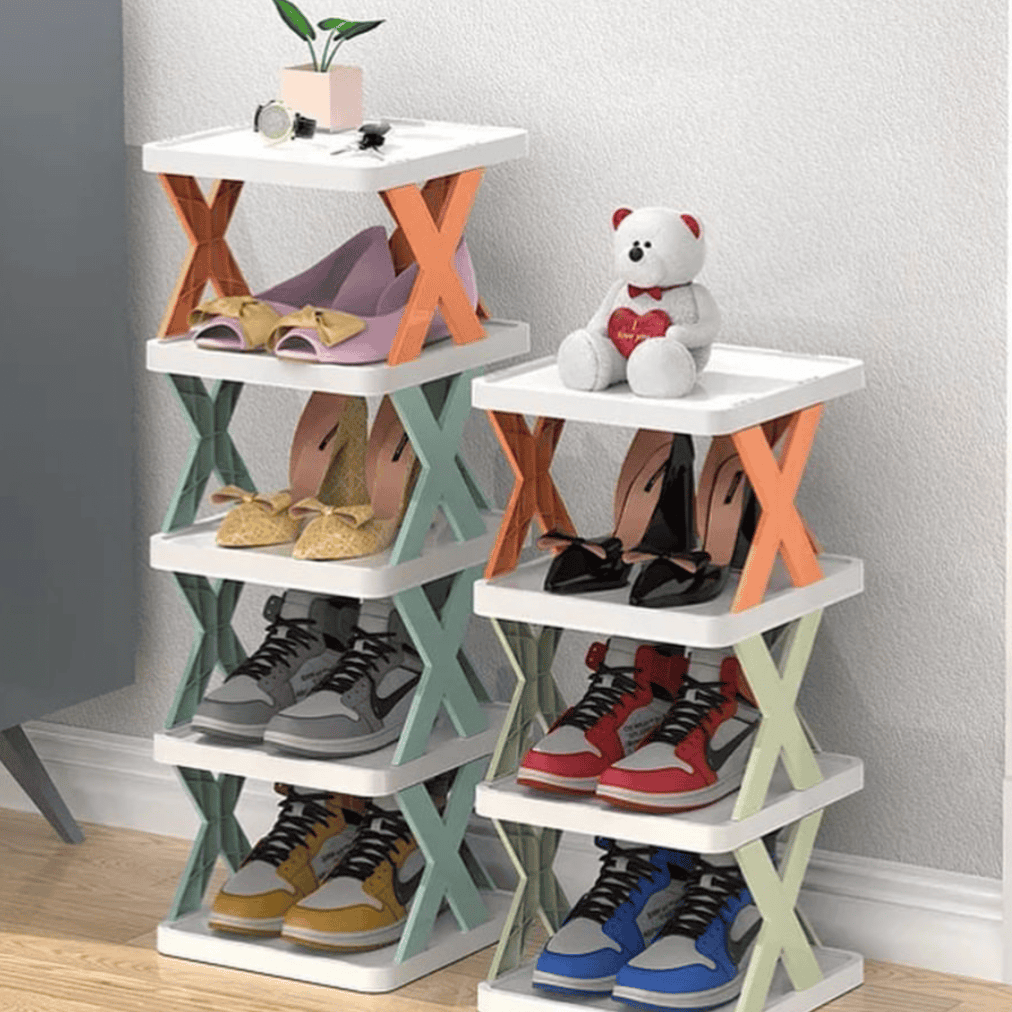 Foldable X Shape Shoe Rack