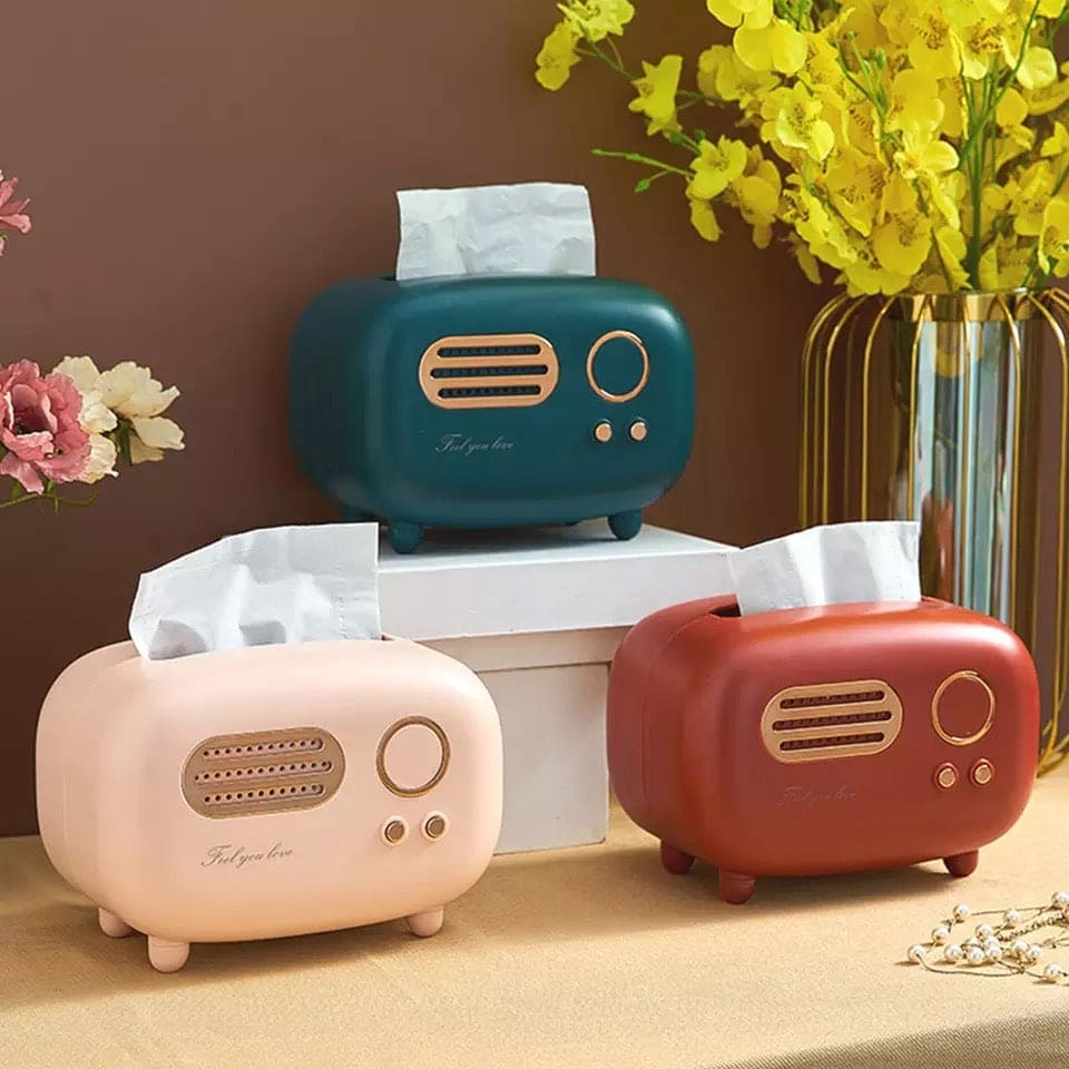 Nordic Retro Radio Model Tissue Box