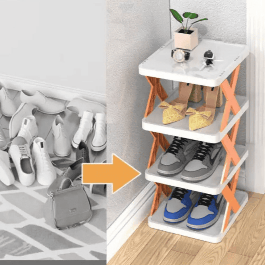 Foldable X Shape Shoe Rack