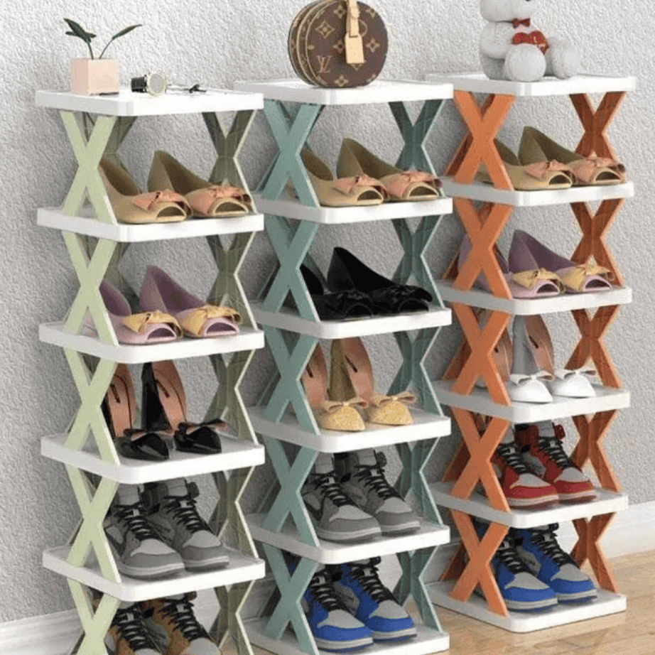Foldable X Shape Shoe Rack