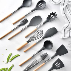 12 Pcs Silicone Cooking Utensils Set With Bucket