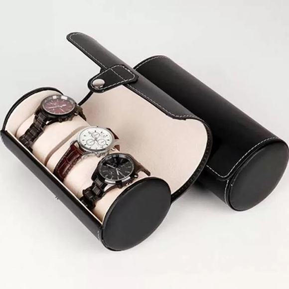 3 Slot Leather Watch Box