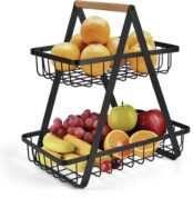 Double Layer Portable Iron Fruit Basket Price in Pakistan