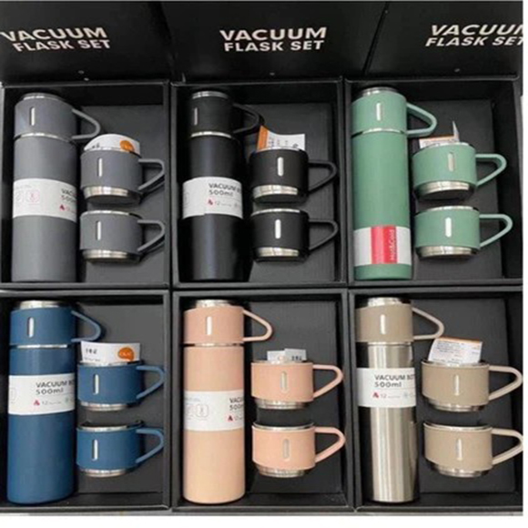 Vacuum Flask Set Stainless Steel Drinking Metal Water Bottle Gift High Quality Vacuum Flask Bottle - 500ml